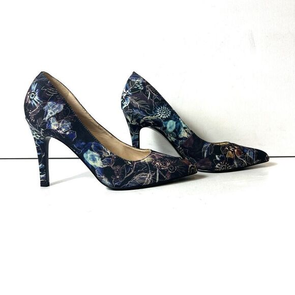 Nine West Women 7M Classic Floral Fabric Pump Stiletto Heels Pointed Toe Slip On - Picture 4 of 12